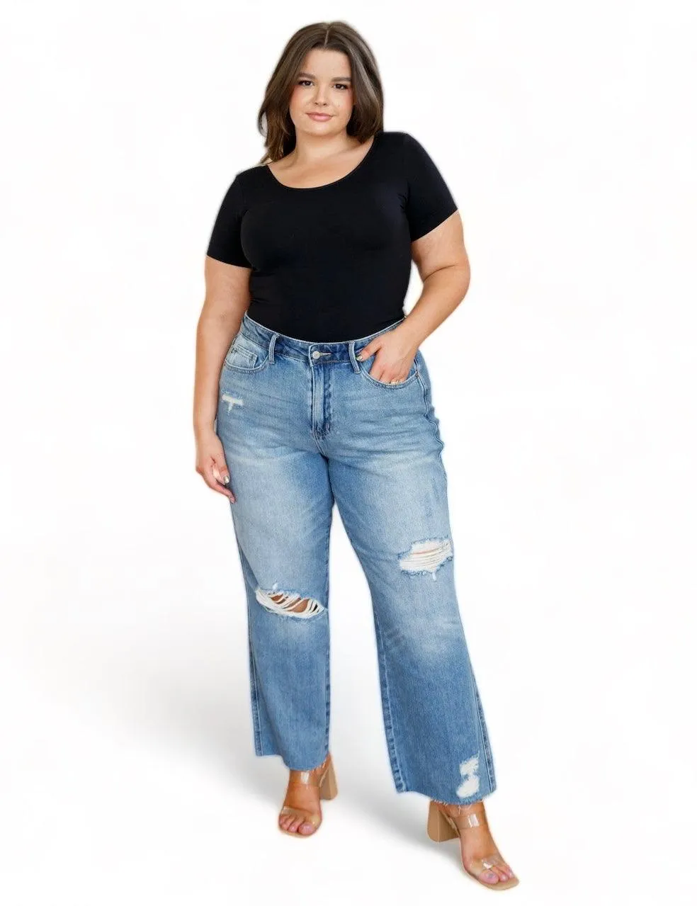 Plus High Rise Slim Straight Judy Blue Jeans