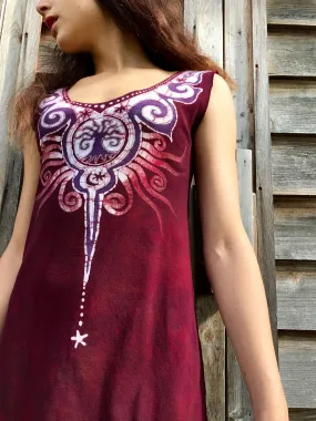 Pomegranate Sun Tree Batikwalla Dress in Organic Cotton - Medium