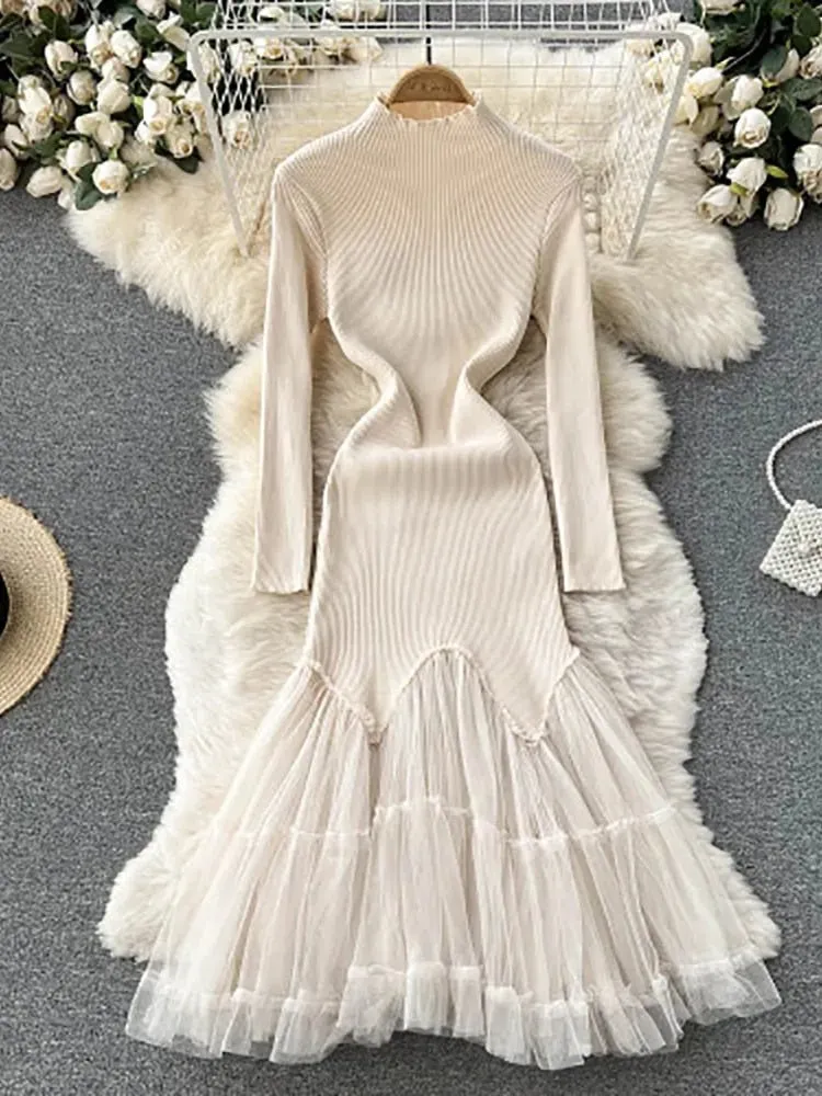 Pre Order:  Knit Ruffle Dress