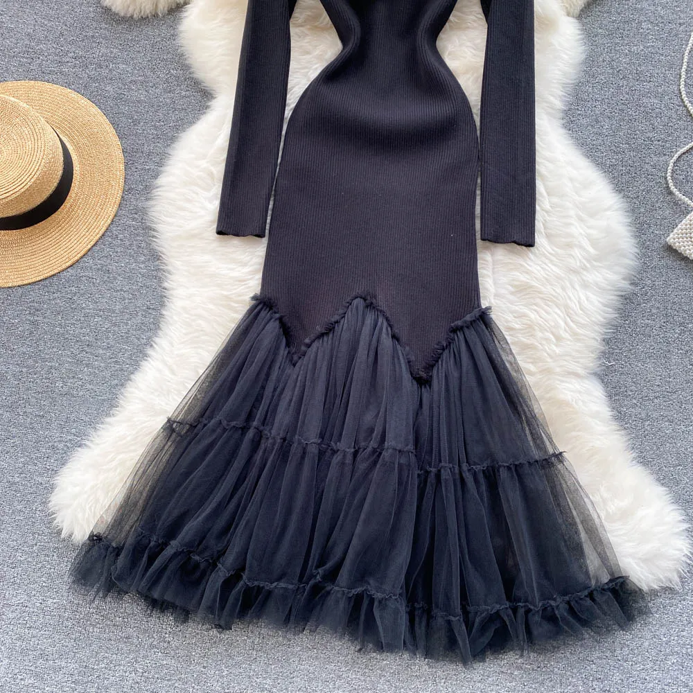 Pre Order:  Knit Ruffle Dress