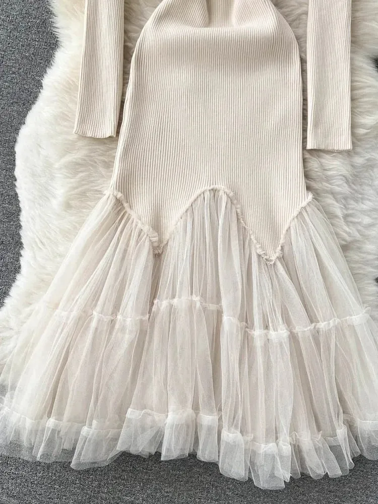 Pre Order:  Knit Ruffle Dress