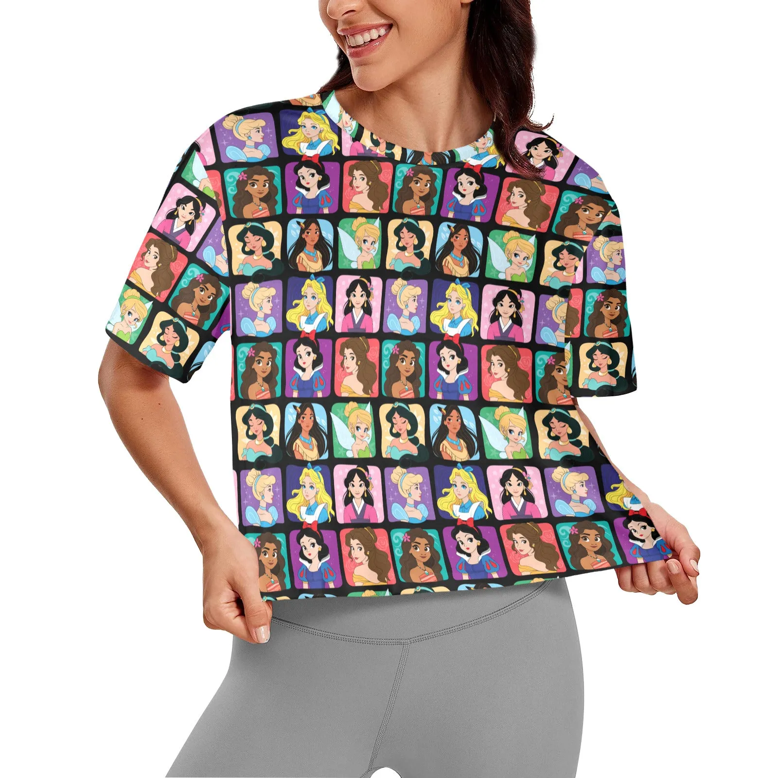 Princess Portraits Women's Cropped T-shirt