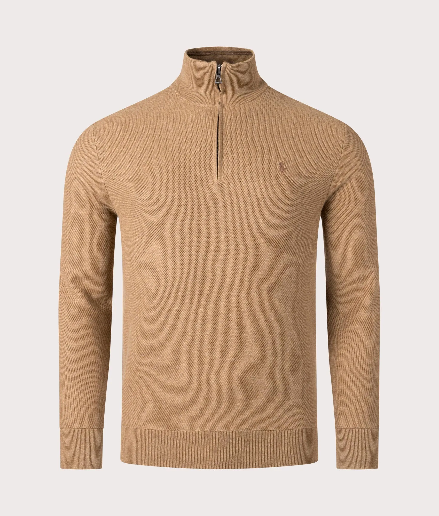 Quarter Zip Contrast Logo Jumper