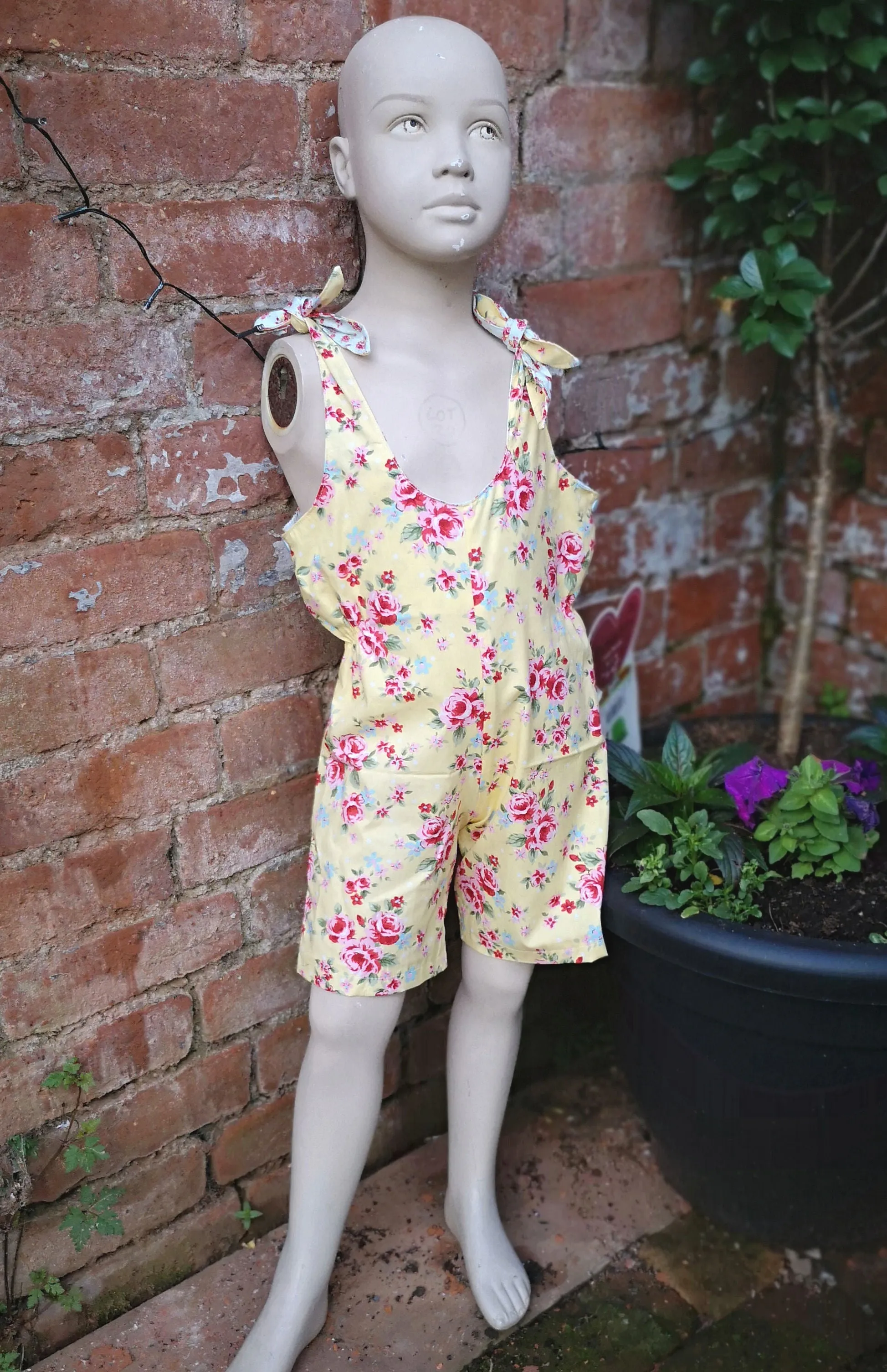 "Angelique" childs short playsuit, dungarees, jump suit to fit age 5 approx,