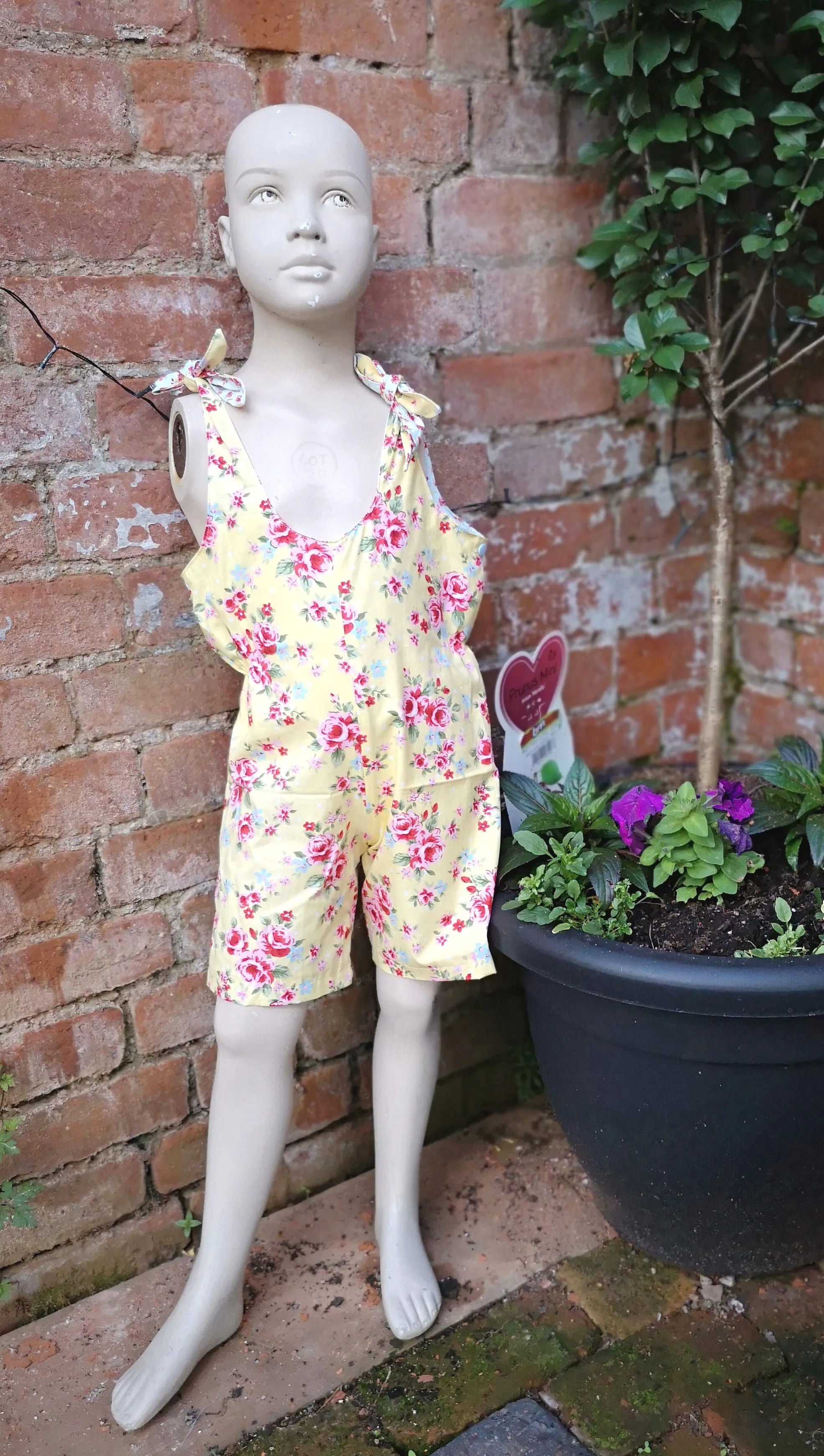 "Angelique" childs short playsuit, dungarees, jump suit to fit age 5 approx,