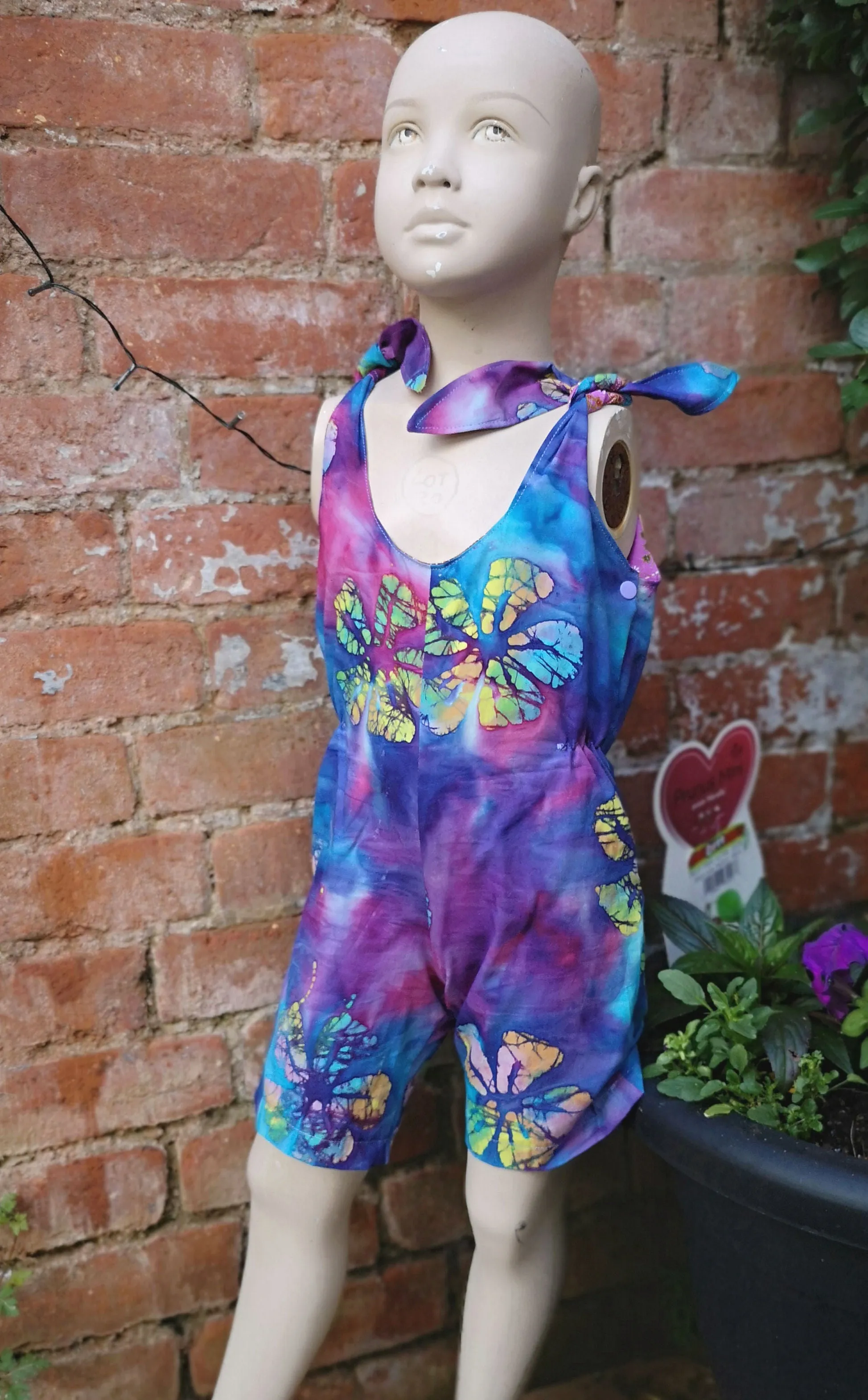 "Mood Ring" Childs short playsuit, dungarees, jump suit to fit age 5 approx,