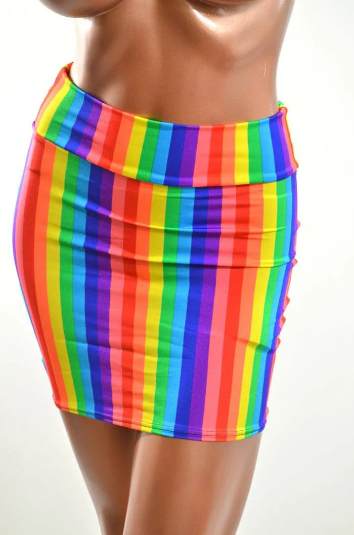 Rainbow Bodycon Skirt