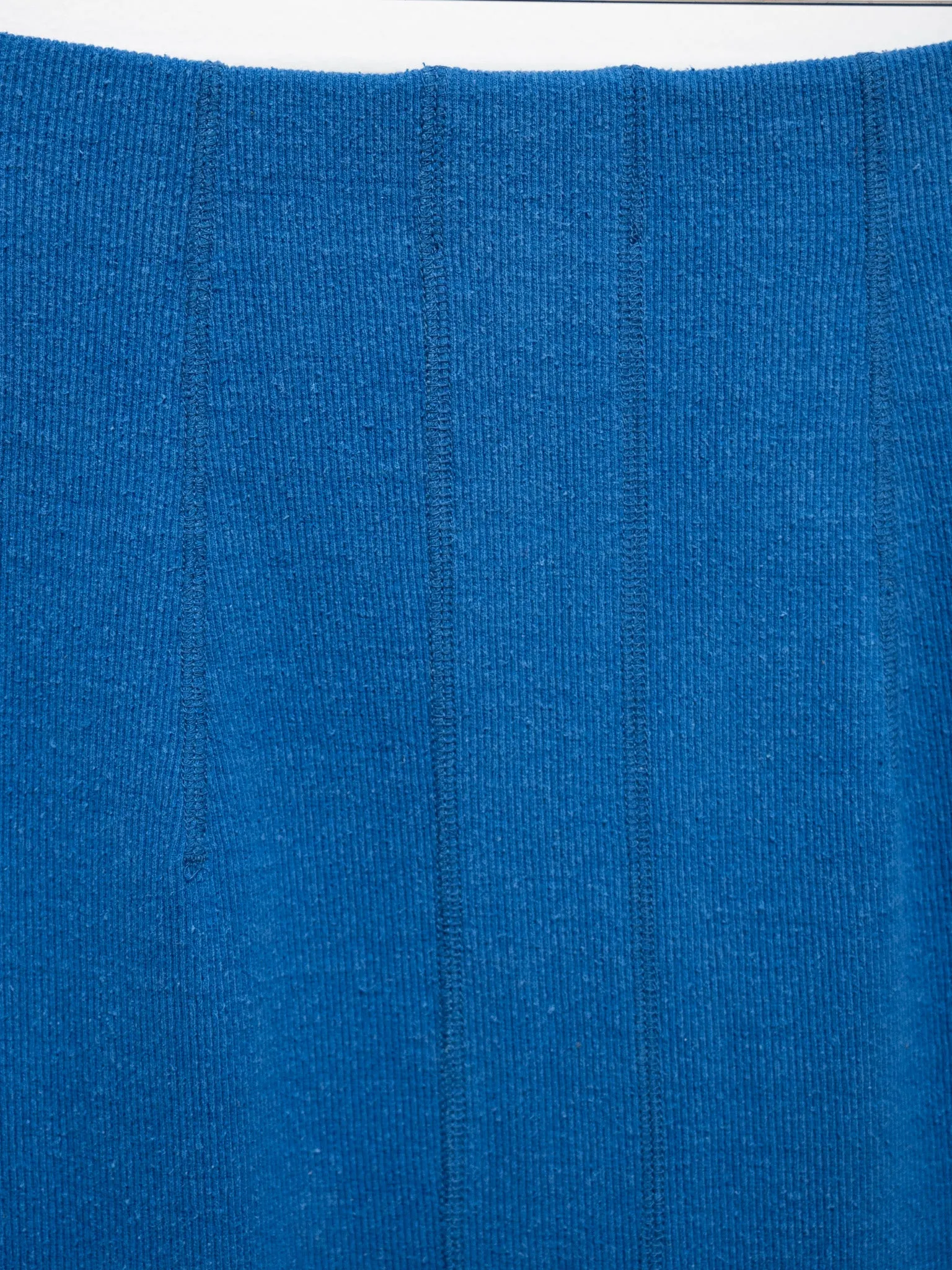 Raw Silk Ribbed Jersey Pencil Skirt - Blue