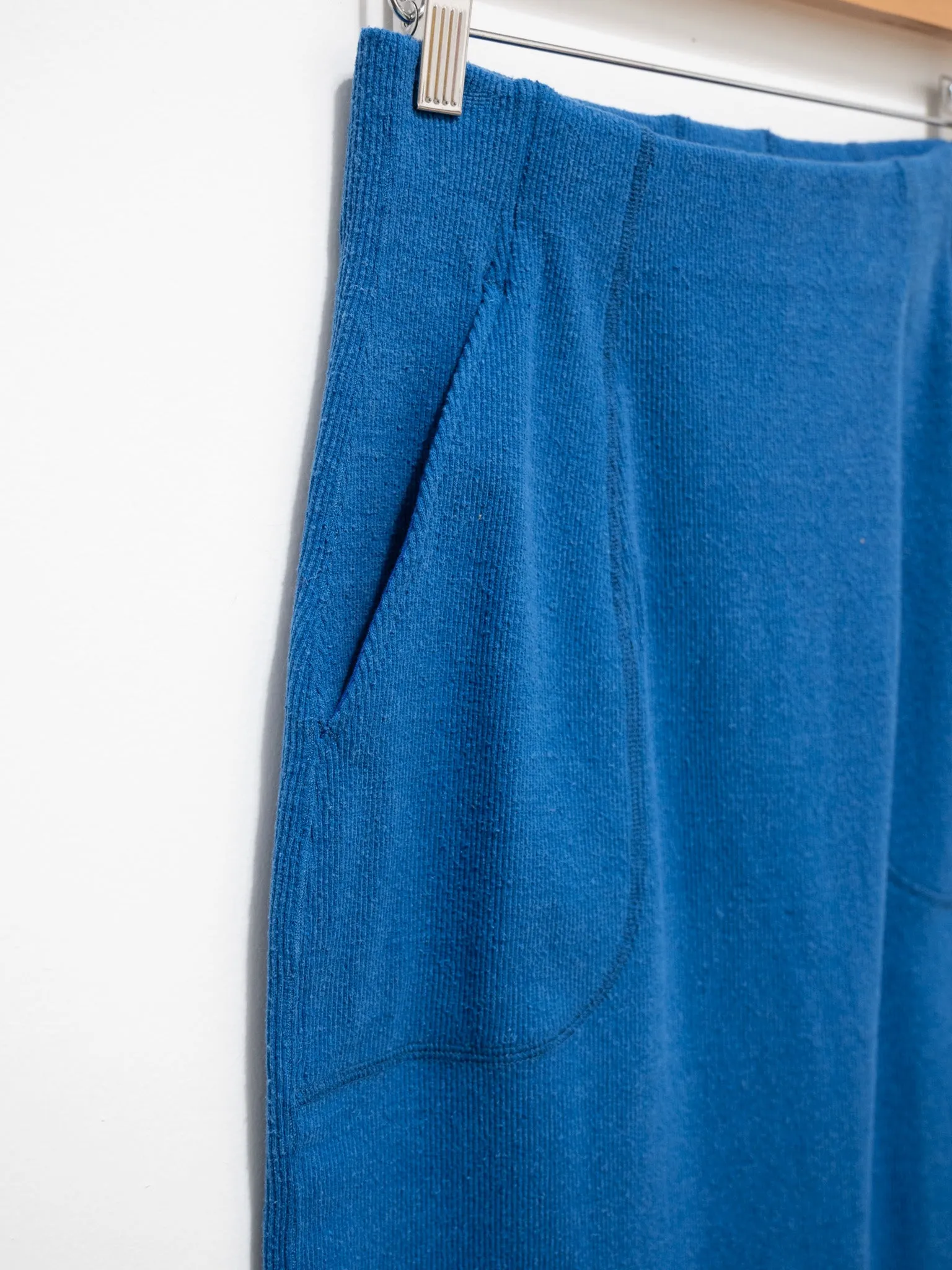 Raw Silk Ribbed Jersey Pencil Skirt - Blue