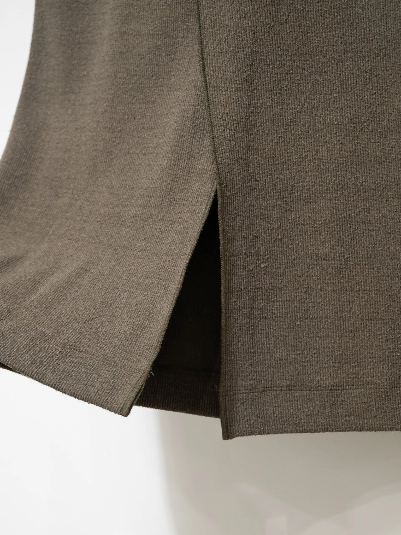 Raw Silk Ribbed Jersey Pencil Skirt - Dark Taupe