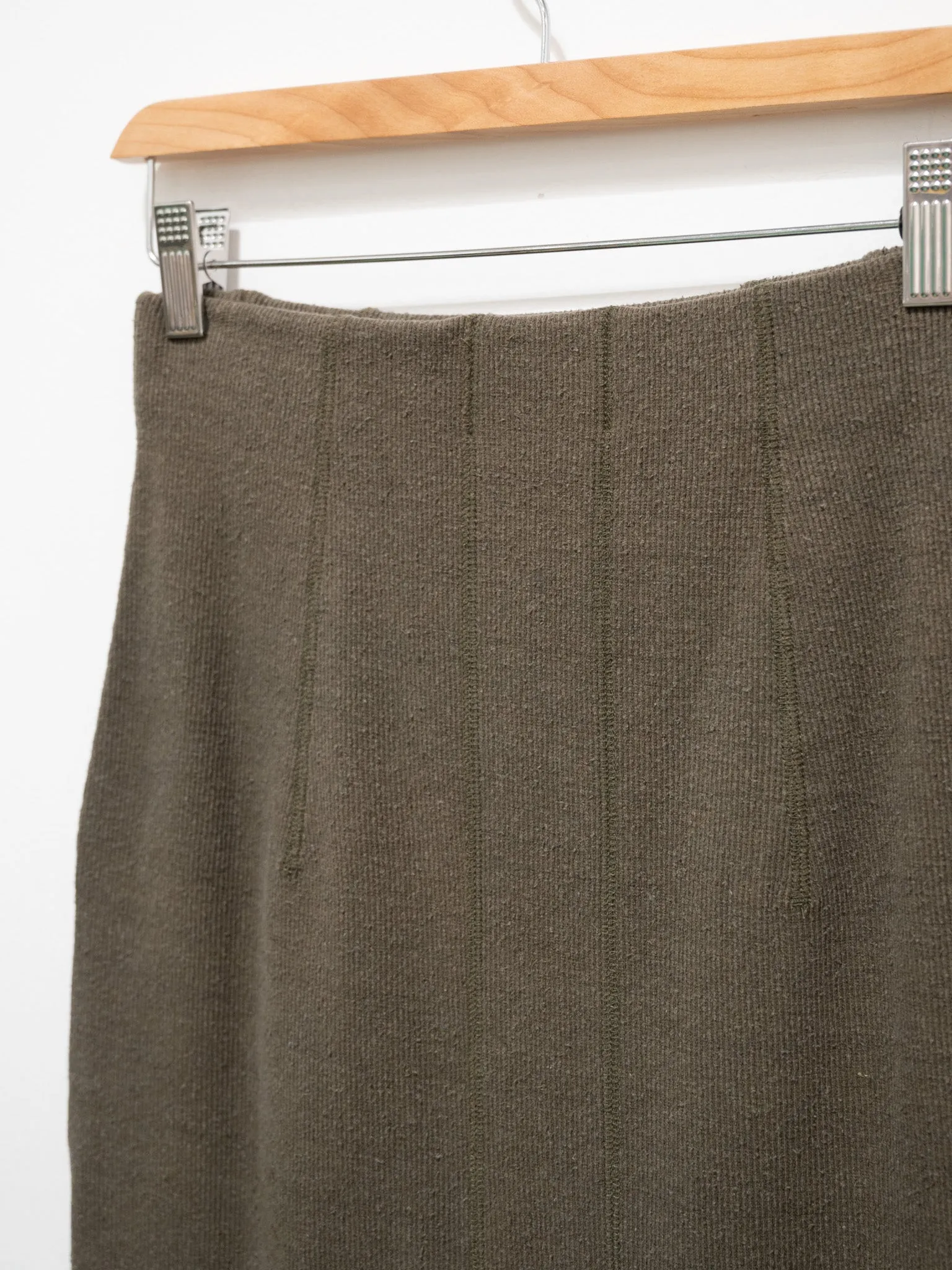 Raw Silk Ribbed Jersey Pencil Skirt - Dark Taupe