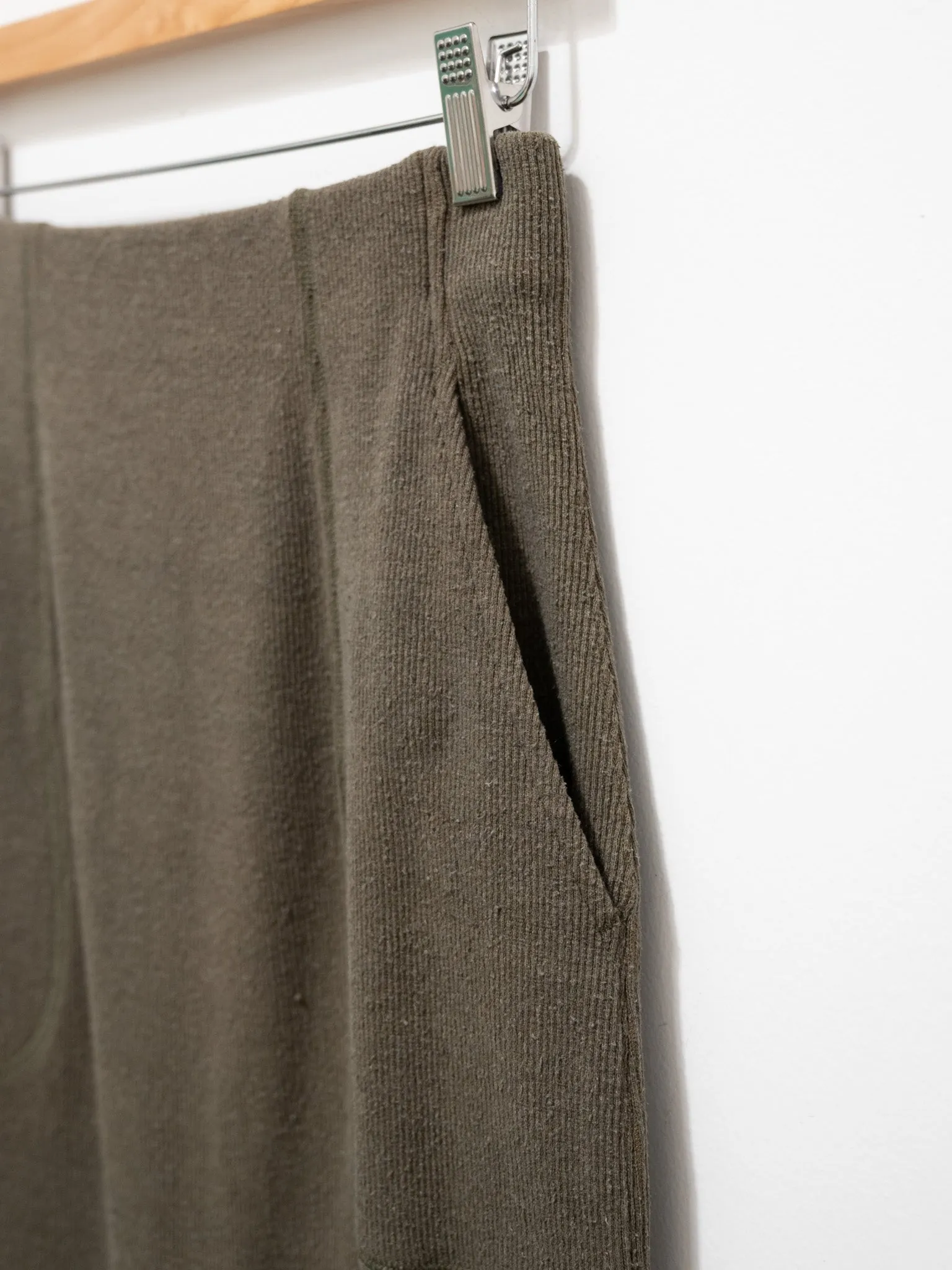 Raw Silk Ribbed Jersey Pencil Skirt - Dark Taupe