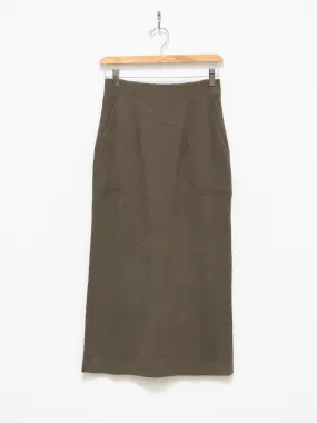 Raw Silk Ribbed Jersey Pencil Skirt - Dark Taupe