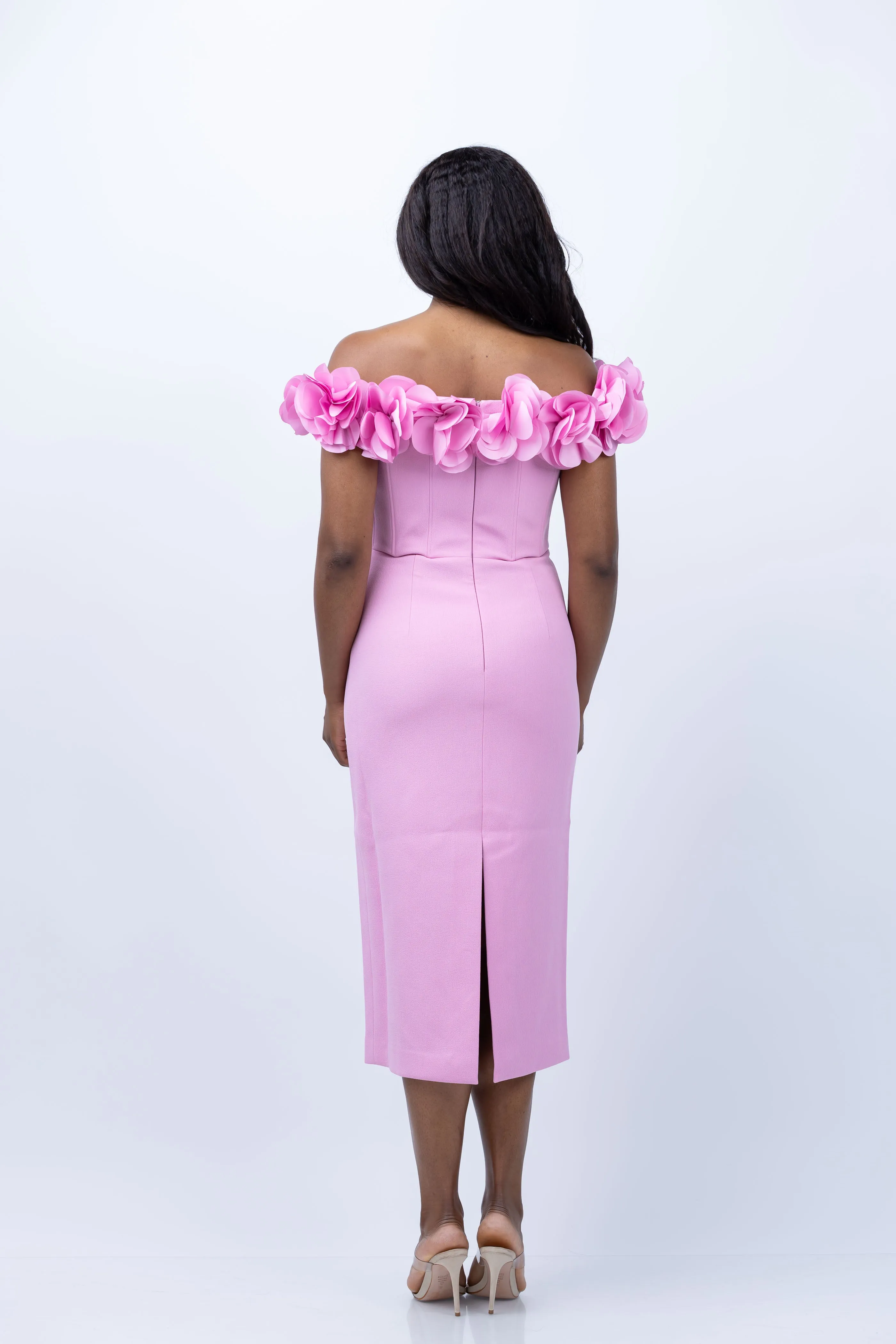 Rebecca Vallance Odetta Midi Dress in Pink