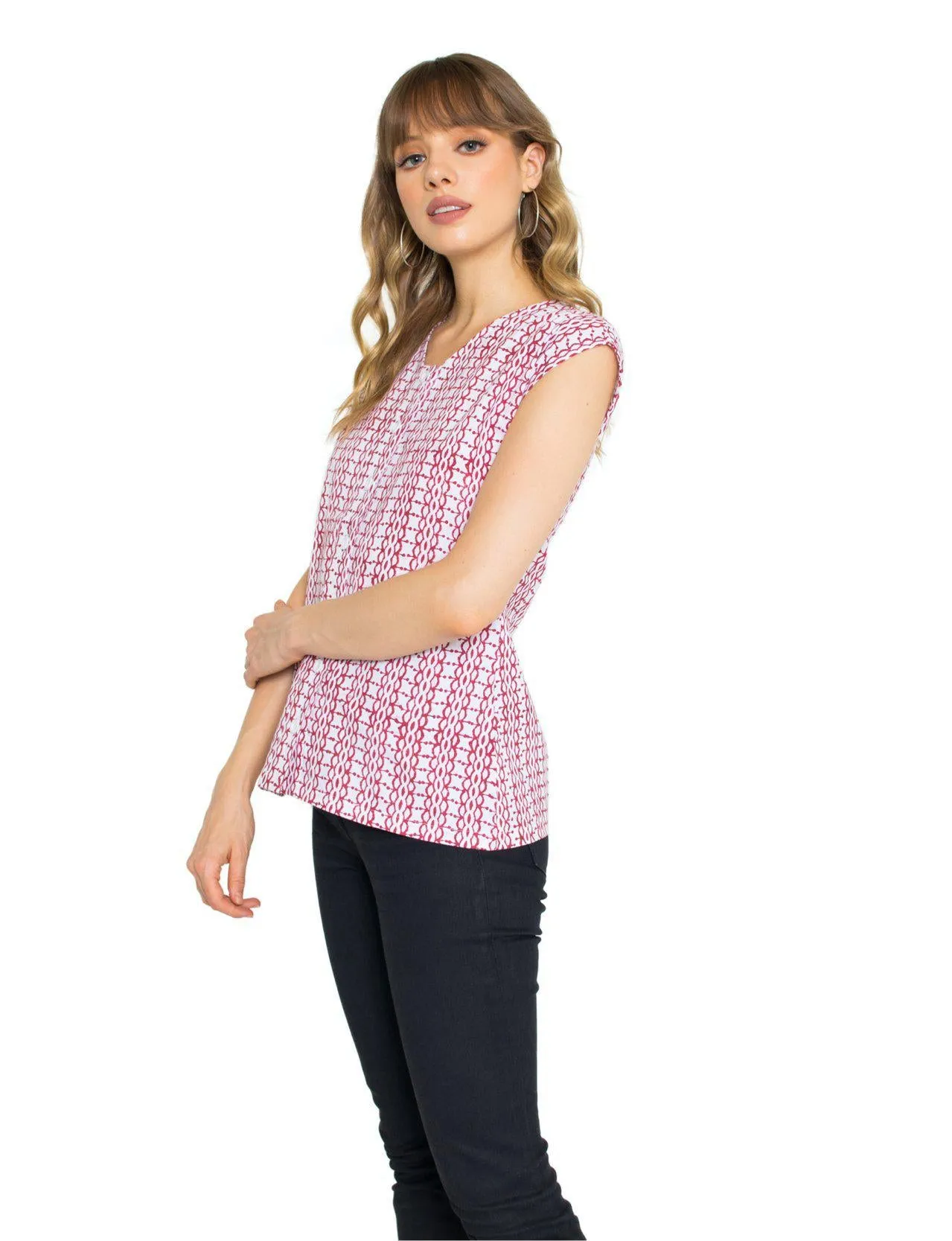 Red Vine Button Top - Organic Cotton