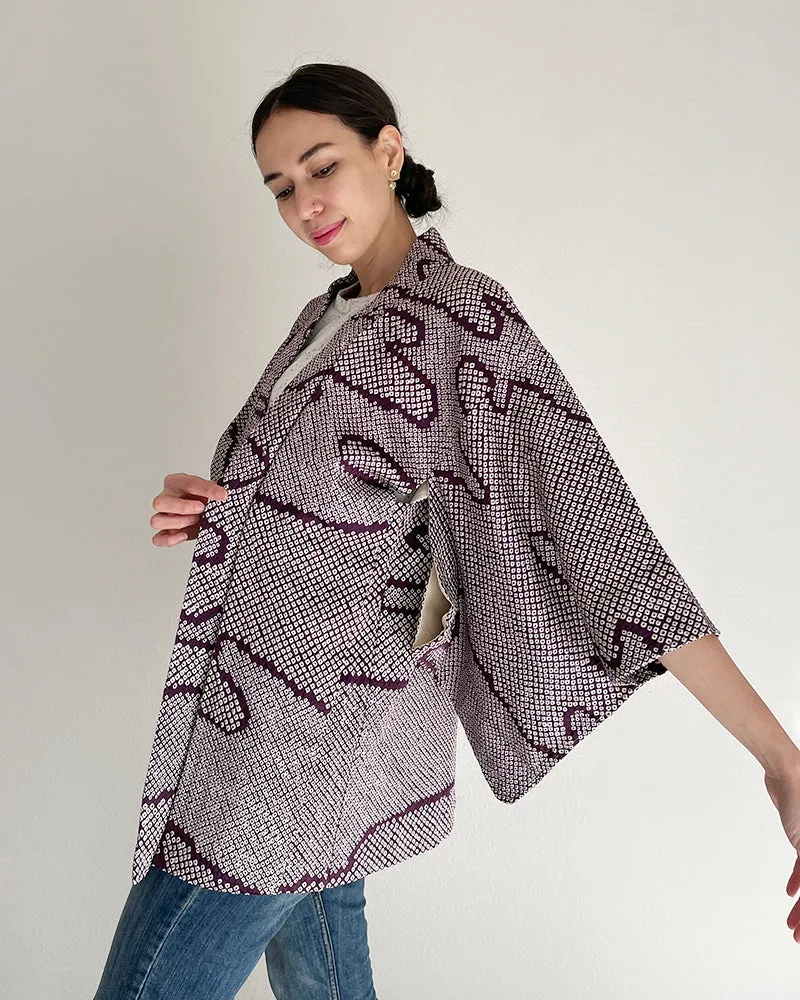 River flow Shibori Haori Kimono Jacket