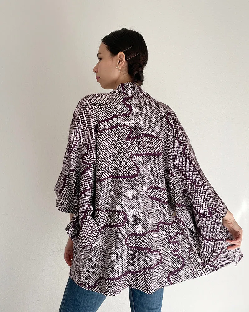 River flow Shibori Haori Kimono Jacket