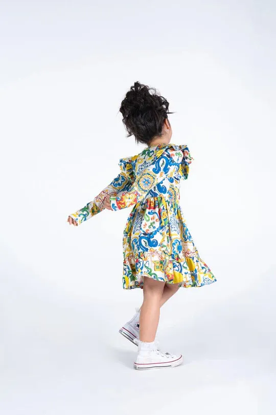 Rock Your Baby - Sicily Long Sleeve Ruffle Dress