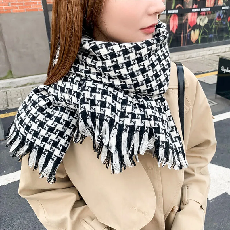 Scarf Women Big Oversized Long Scarves Warm Winter Tartan Checked Shawl Wrap Scarf Gift