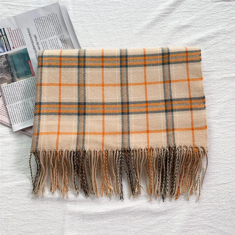 Scarf Women Big Oversized Long Scarves Warm Winter Tartan Checked Shawl Wrap Scarf Gift