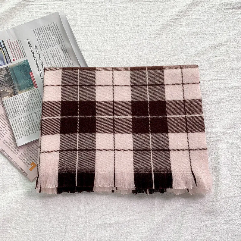 Scarf Women Big Oversized Long Scarves Warm Winter Tartan Checked Shawl Wrap Scarf Gift