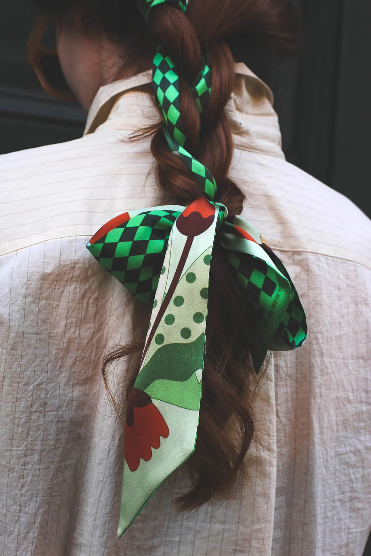 Silk Skinny Scarf of Green Wonderland