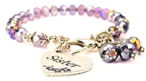 Sister Heart Splash Of Color Crystal Bracelet