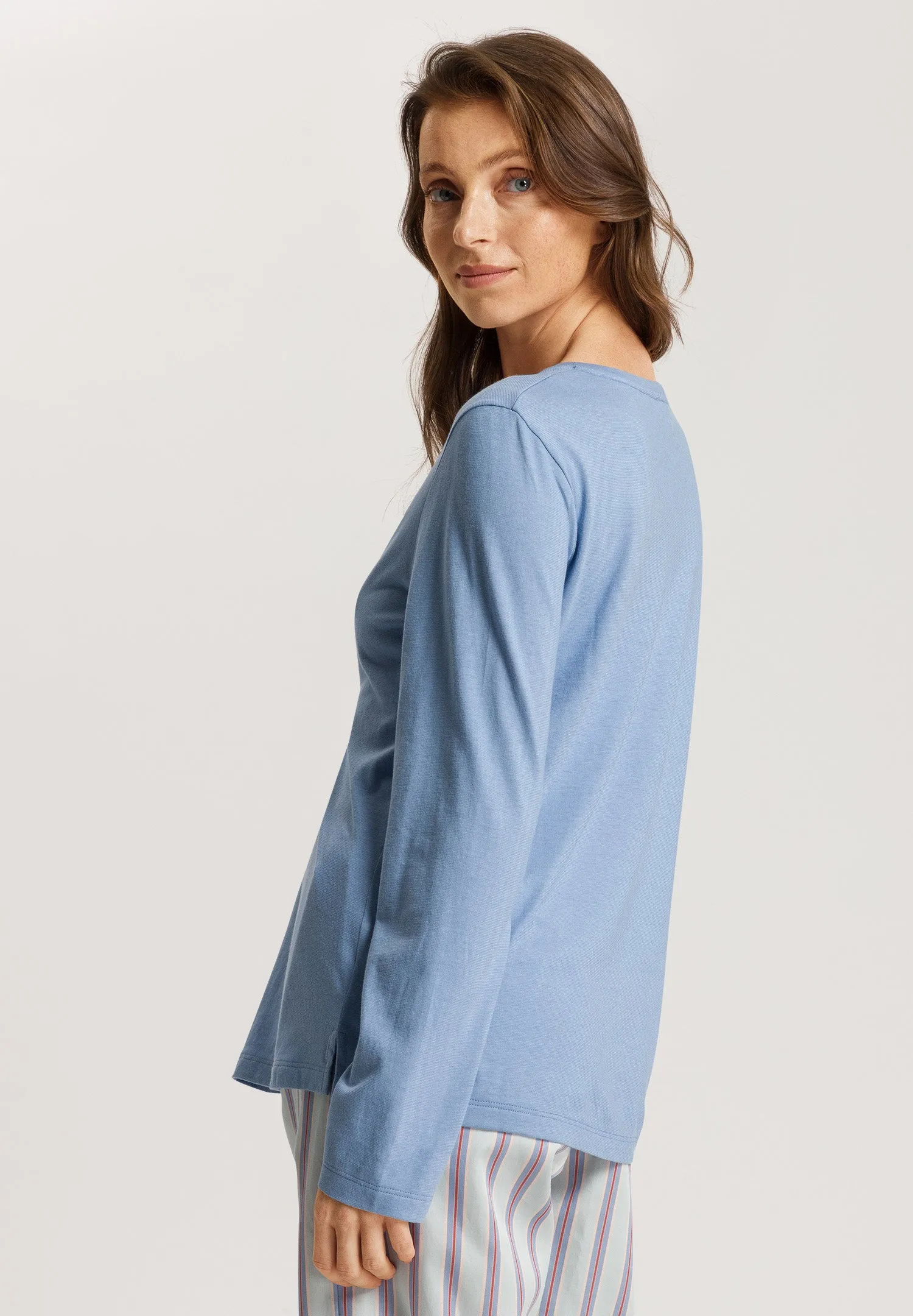 Sleep And Lounge Relaxed Round Neck Top | Endless Blue 74844-2533