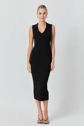 Sleeveless Rib Knit Maxi Dress