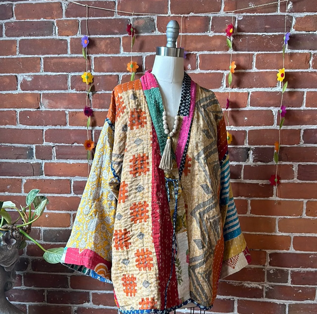 Solstice Reversible Kantha Kimono Patchwork Jacket