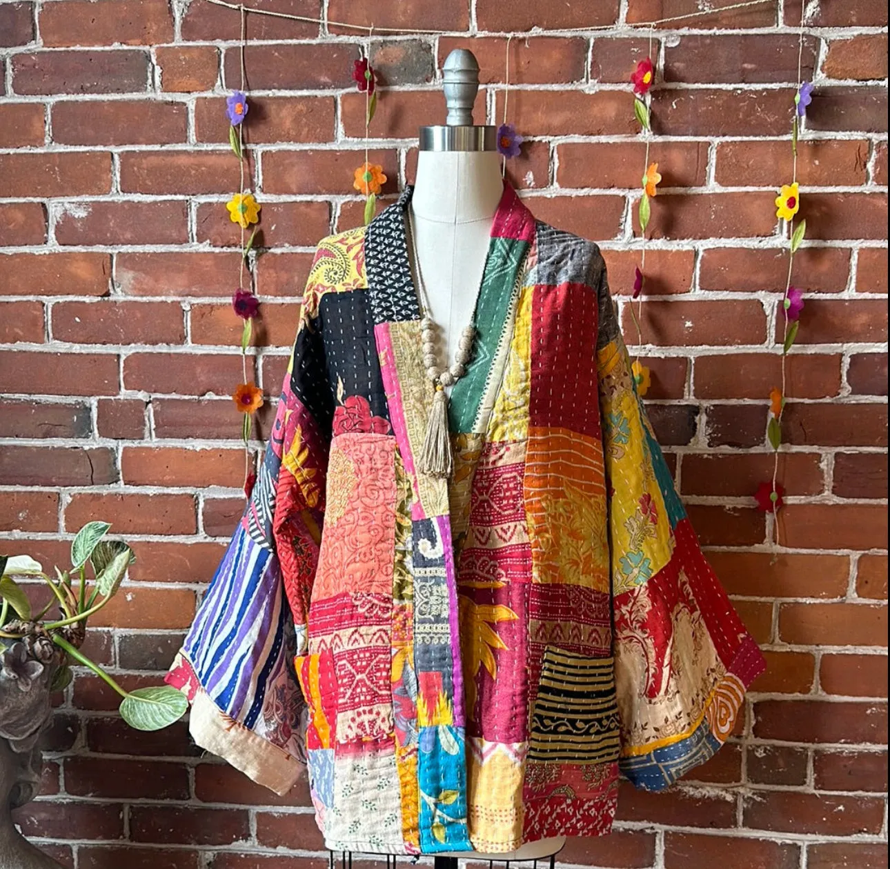 Solstice Reversible Kantha Kimono Patchwork Jacket