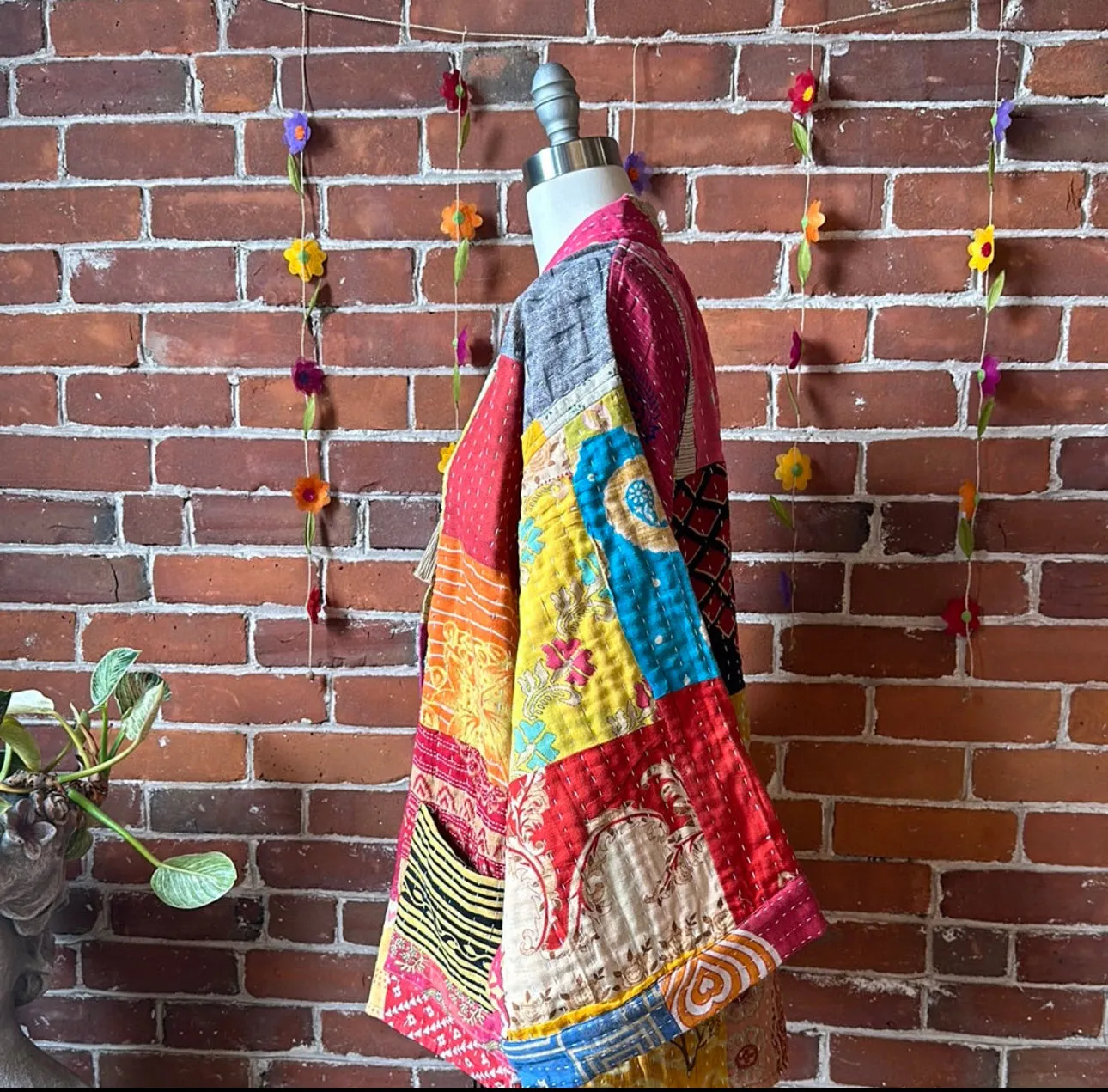 Solstice Reversible Kantha Kimono Patchwork Jacket