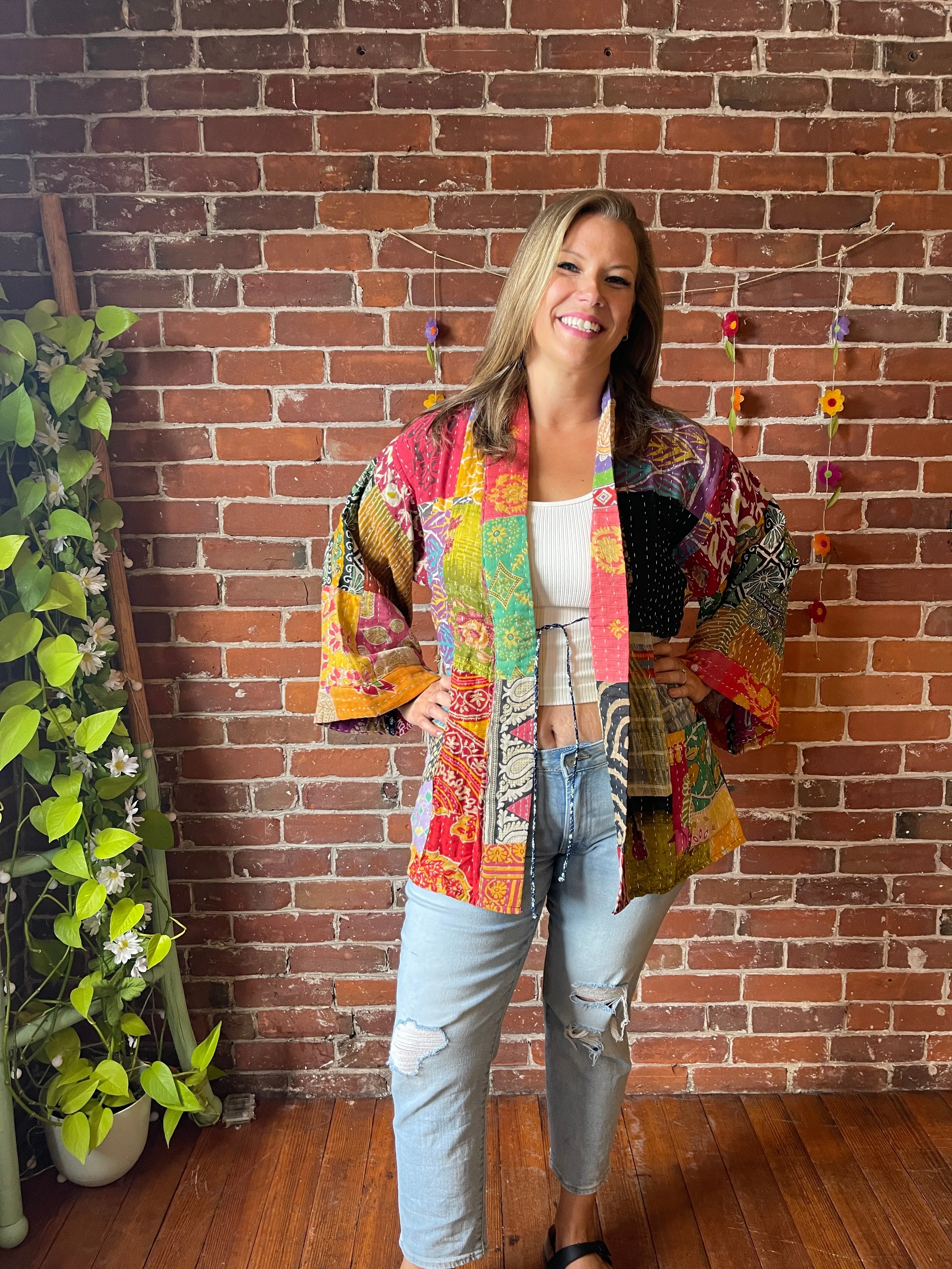 Solstice Reversible Kantha Kimono Patchwork Jacket