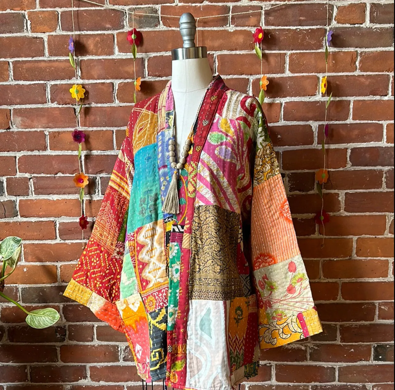 Solstice Reversible Kantha Kimono Patchwork Jacket