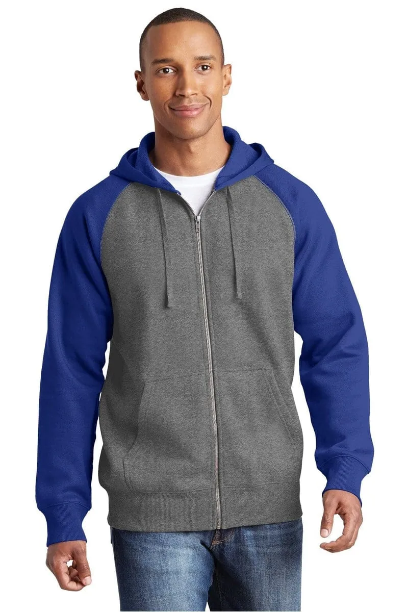 Sport-Tek ST269: Raglan Colorblock Full-Zip Hooded Fleece Jacket