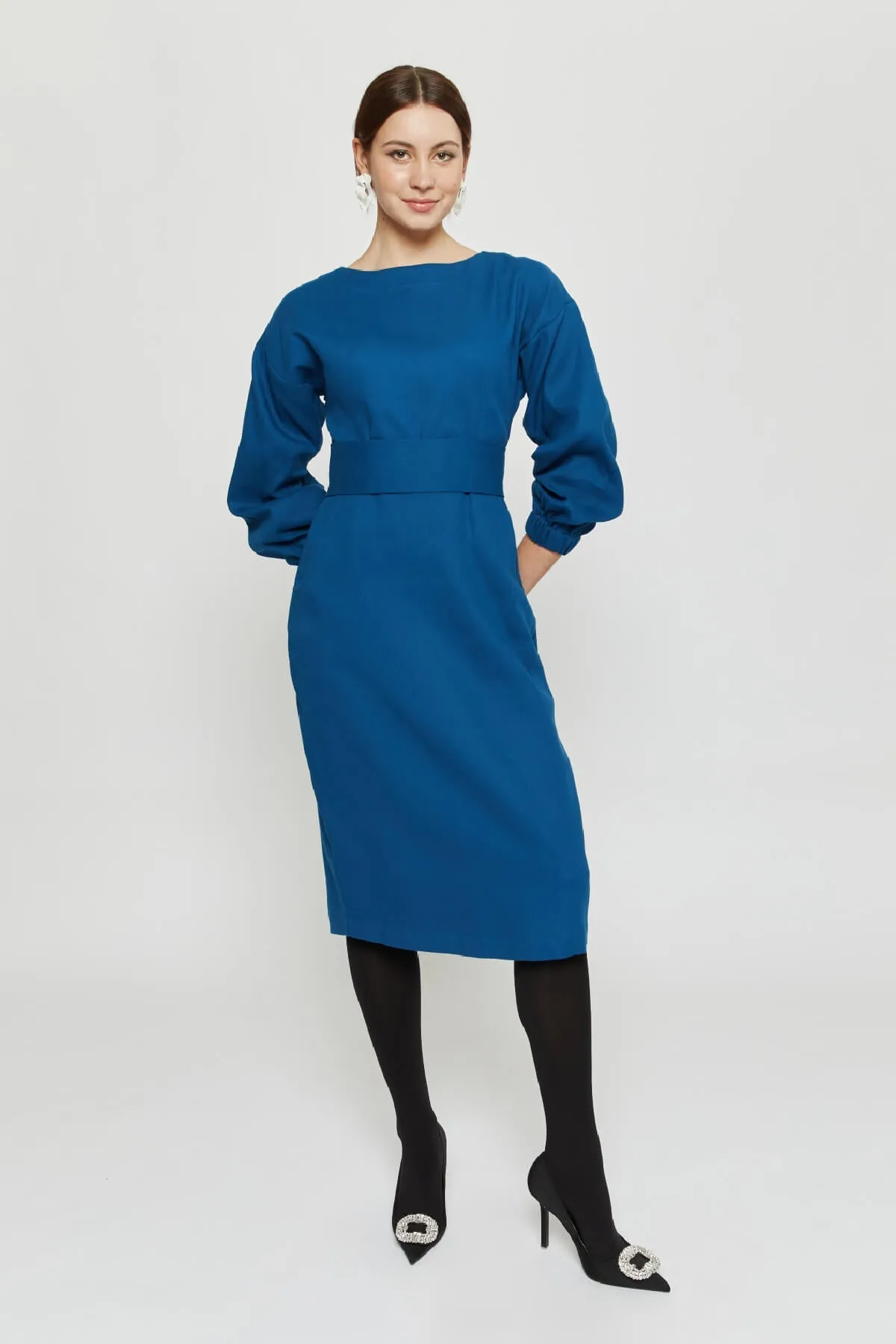 Stefanie Dress Petrol Blue