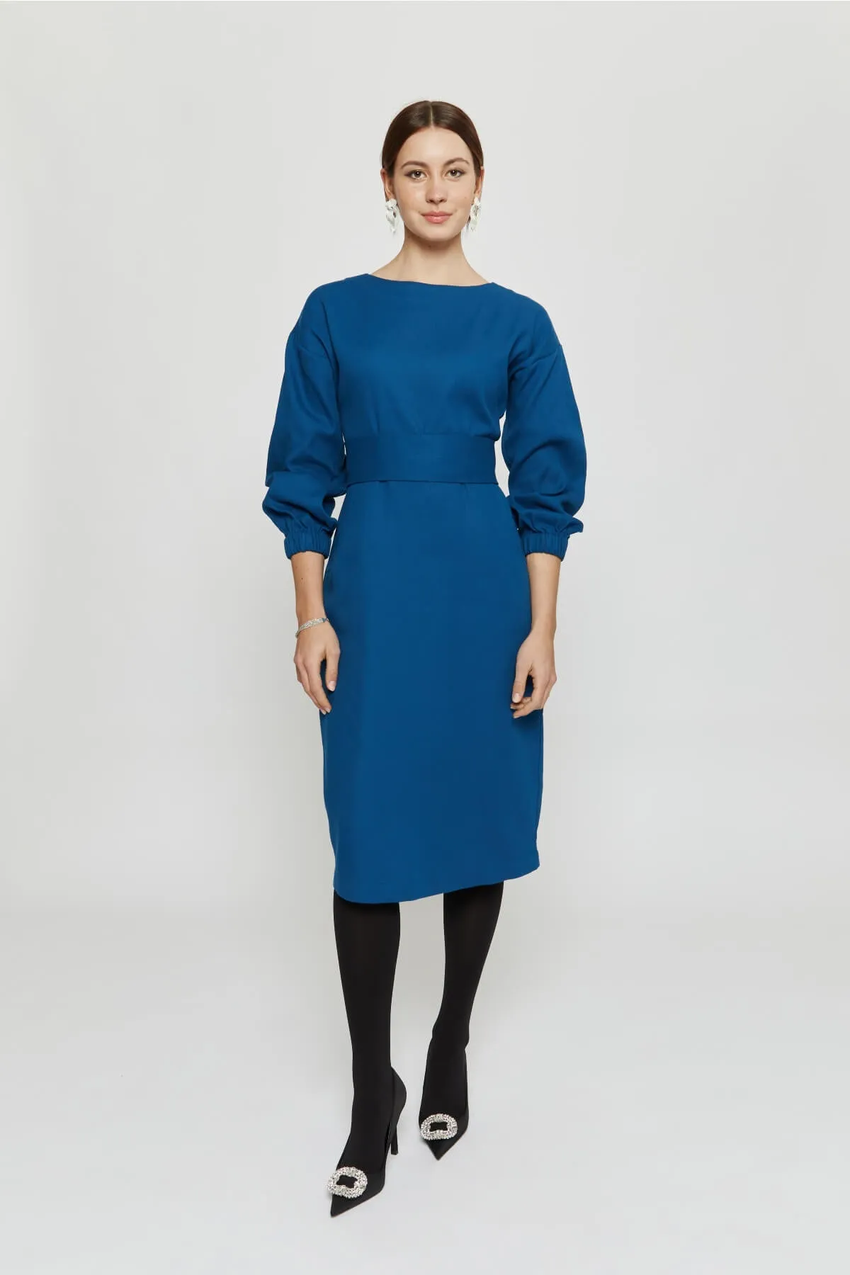 Stefanie Dress Petrol Blue