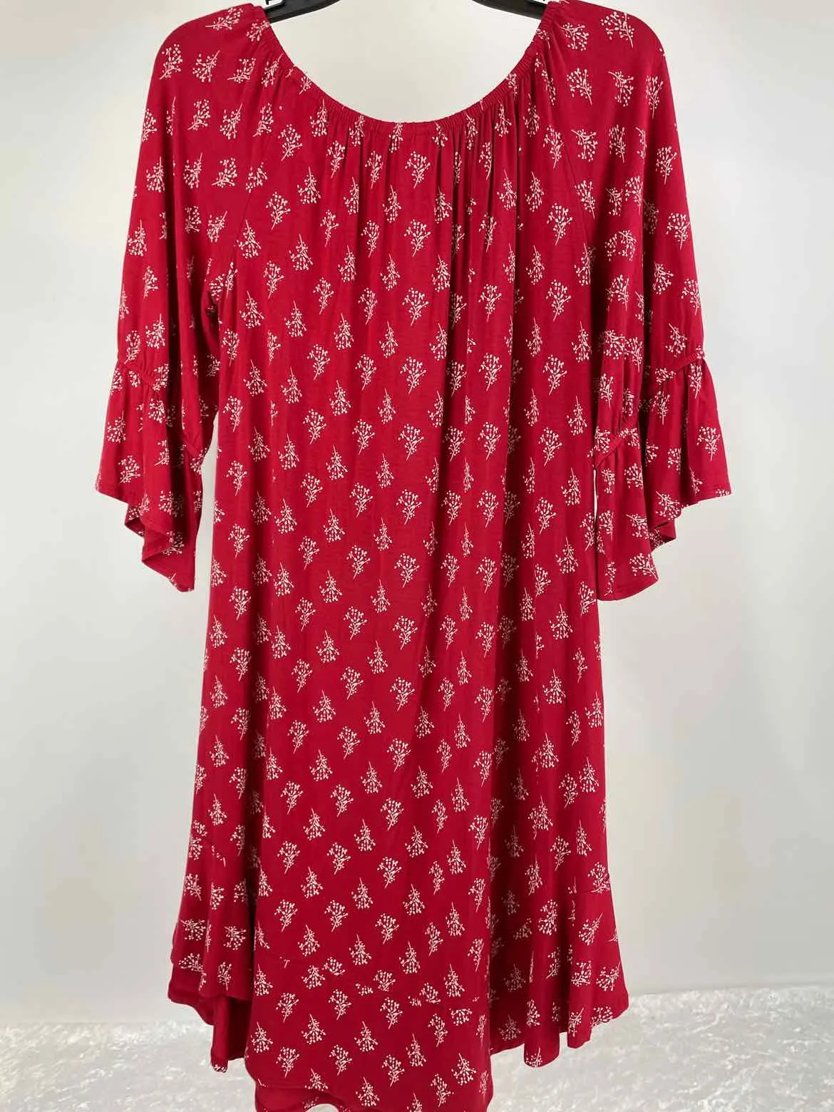 Style & Co Size XS Red Knit 3/4 Sleeve Dress