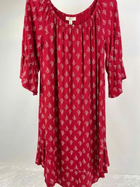 Style & Co Size XS Red Knit 3/4 Sleeve Dress