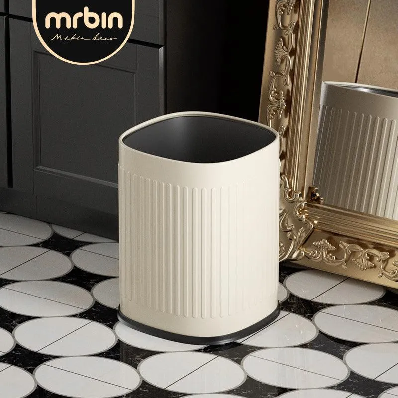 Stylish Living Room Small Trash Can with Double Layer and Wide Opening for Easy Use