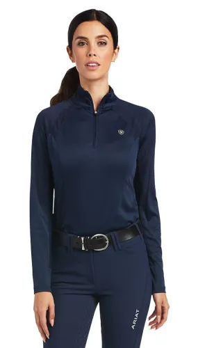 Sunstopper 2.0 1/4 Zip Long Sleeve Baselayer, Navy