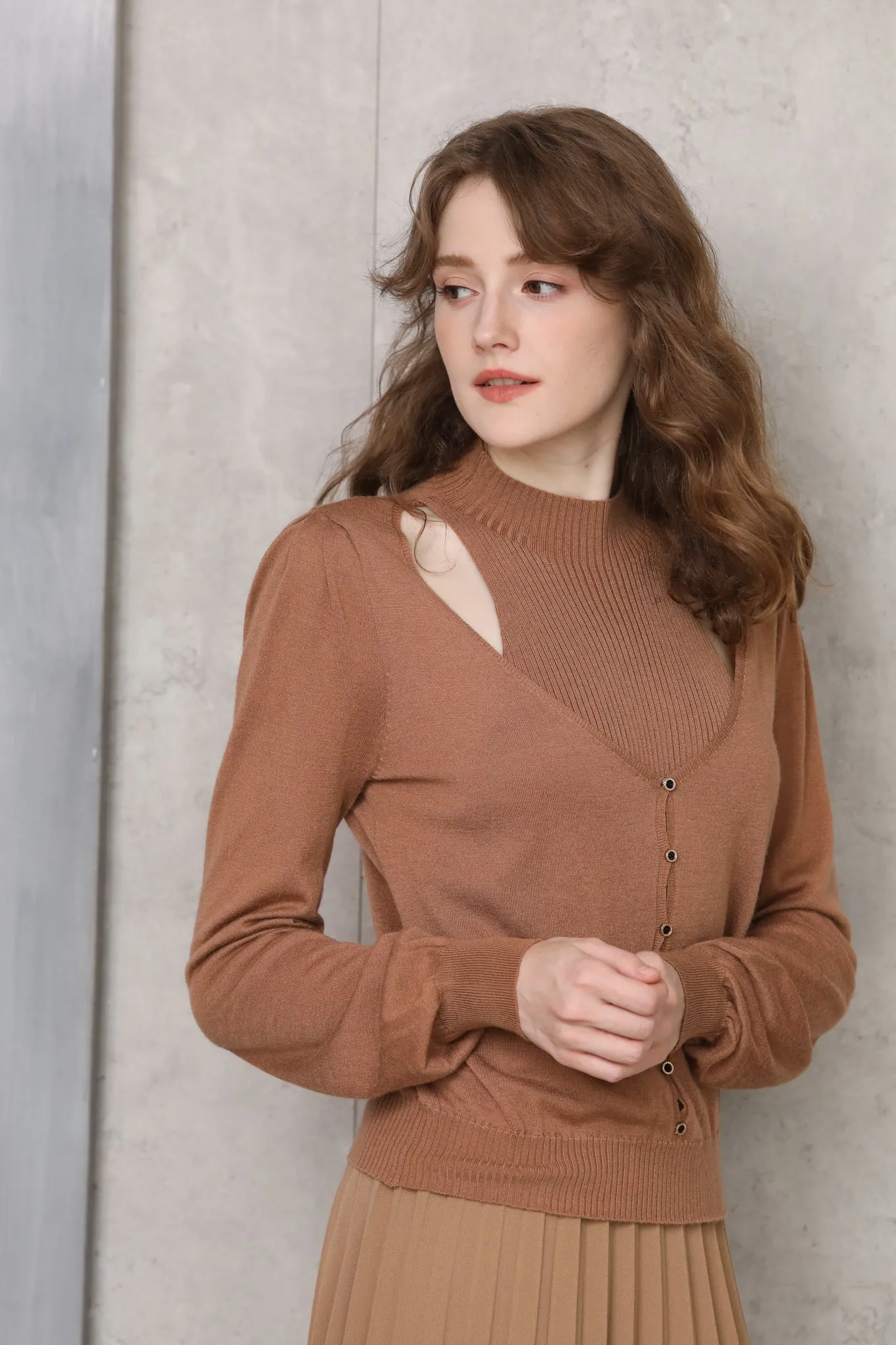 Sylphide | Fleur Cut Out Wool Sweater