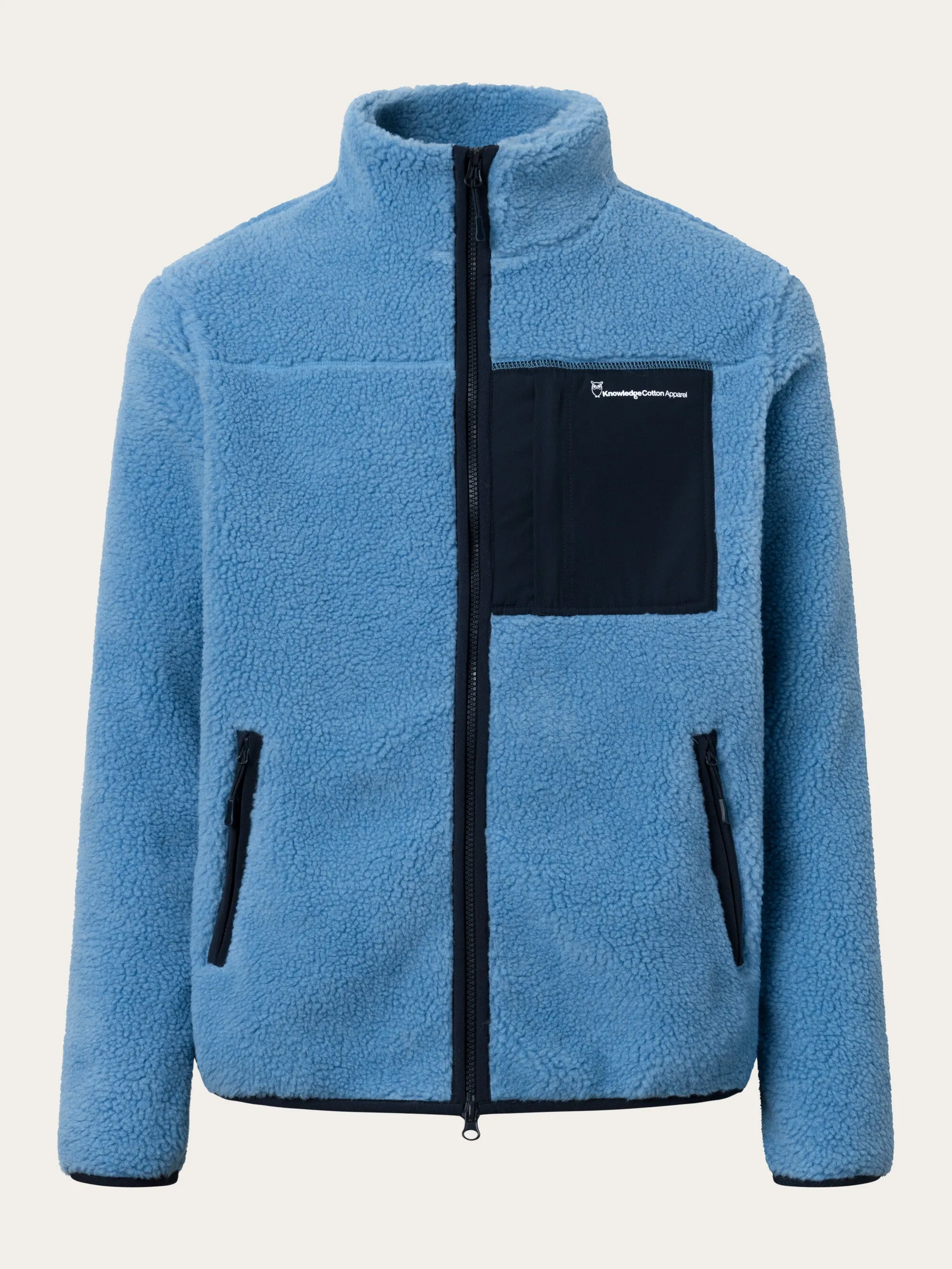 Teddy fleece zip sweat - Azure Blue