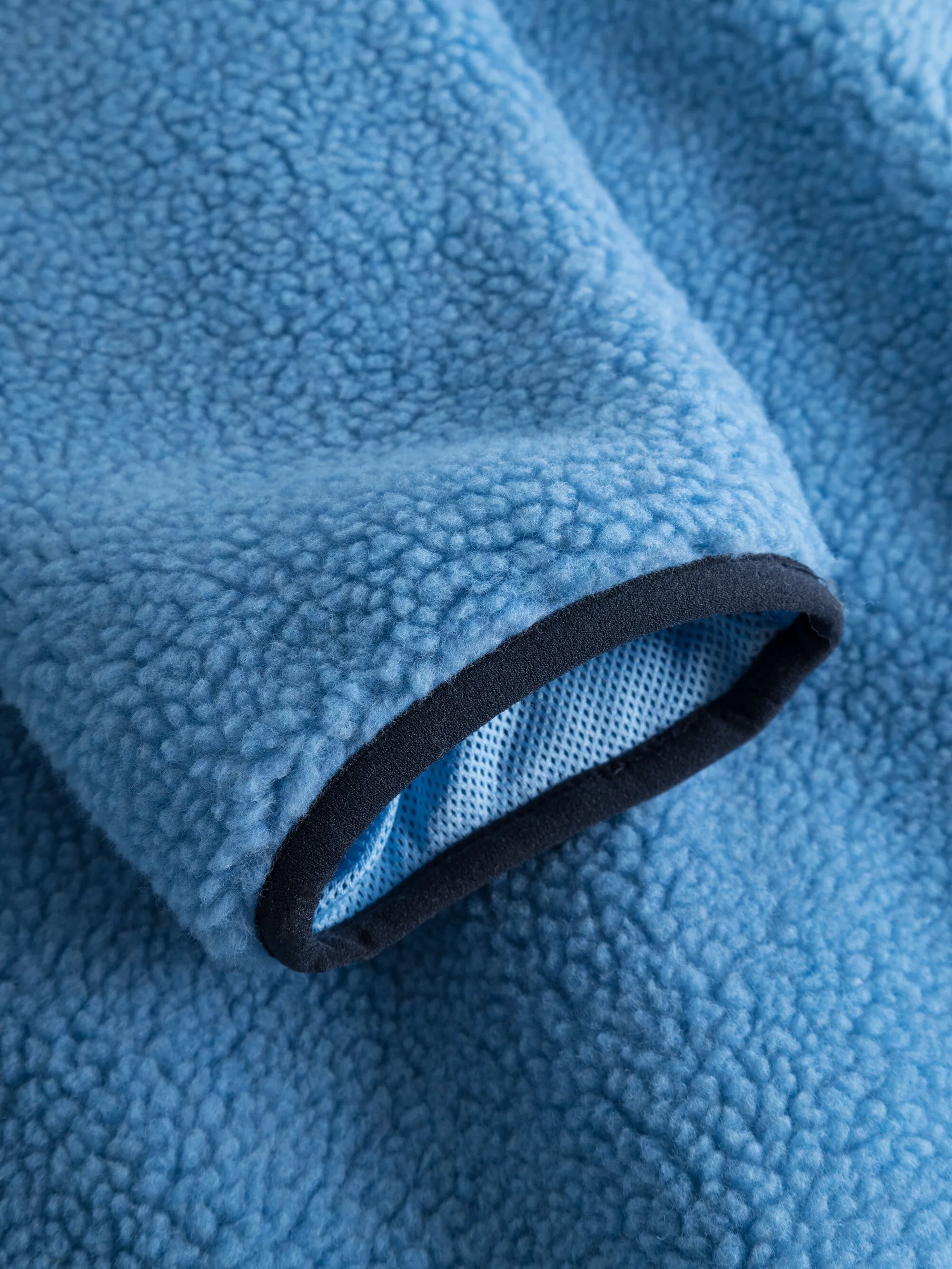 Teddy fleece zip sweat - Azure Blue