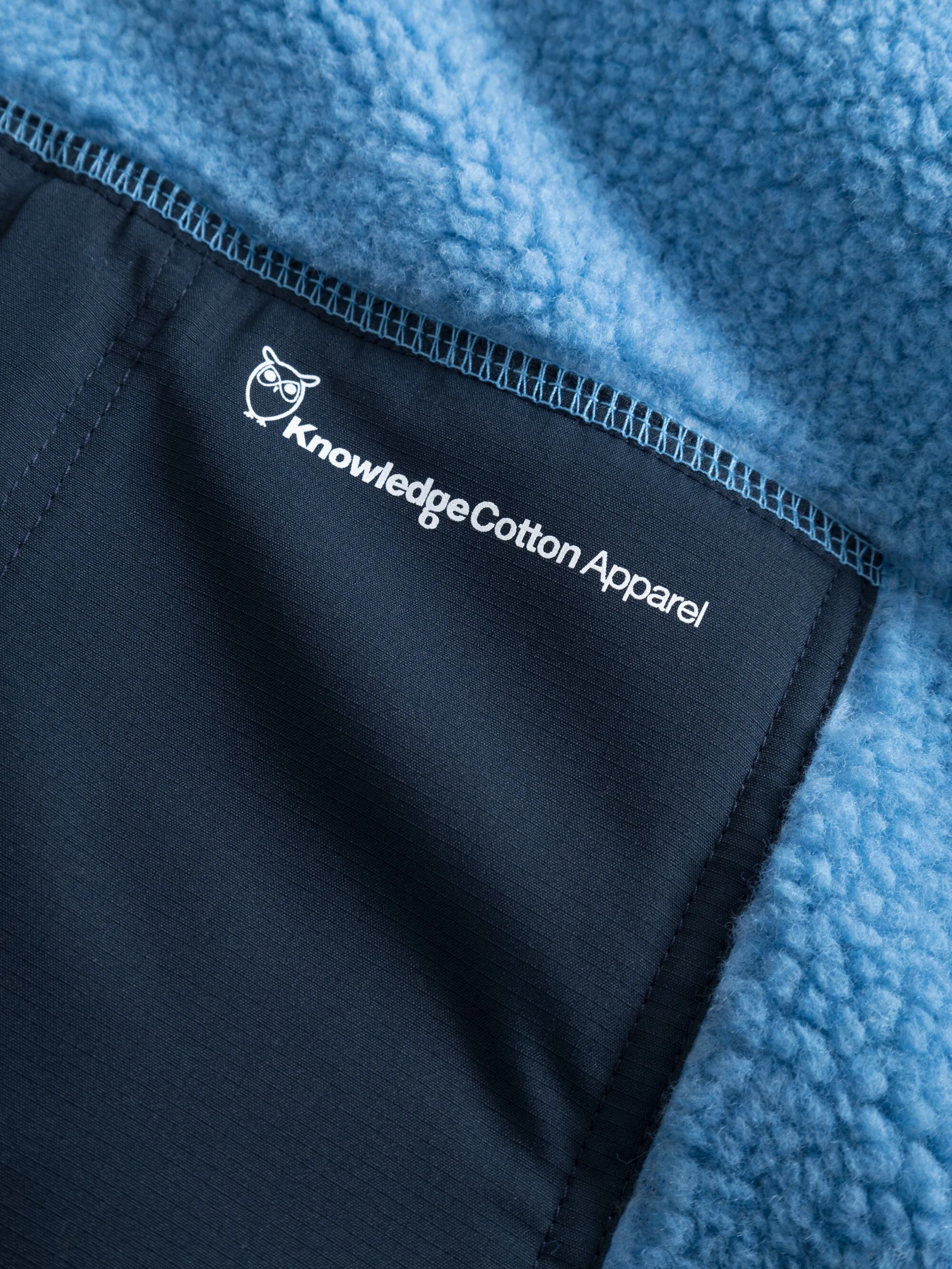 Teddy fleece zip sweat - Azure Blue