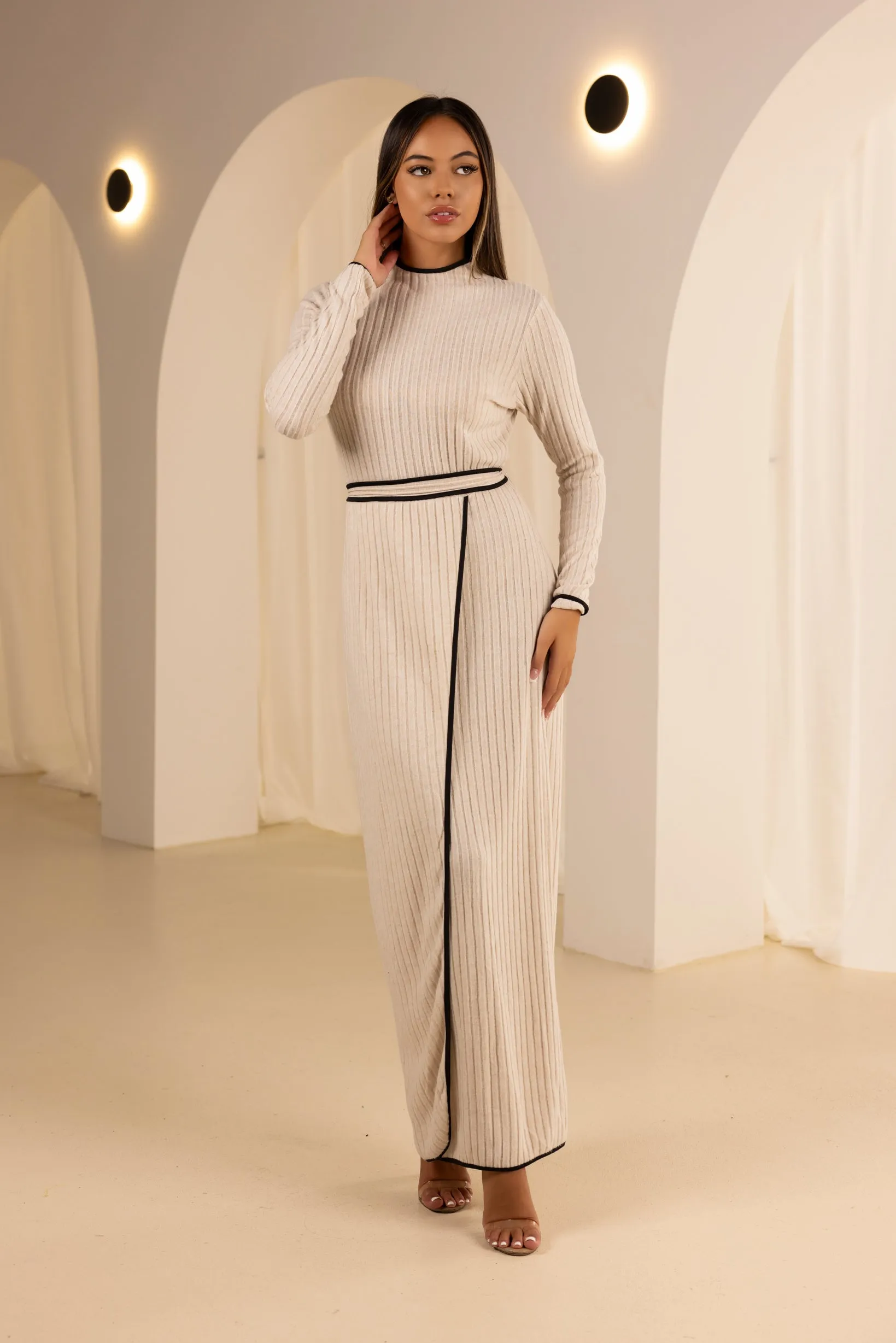 The Grand  Piping Knit Dress