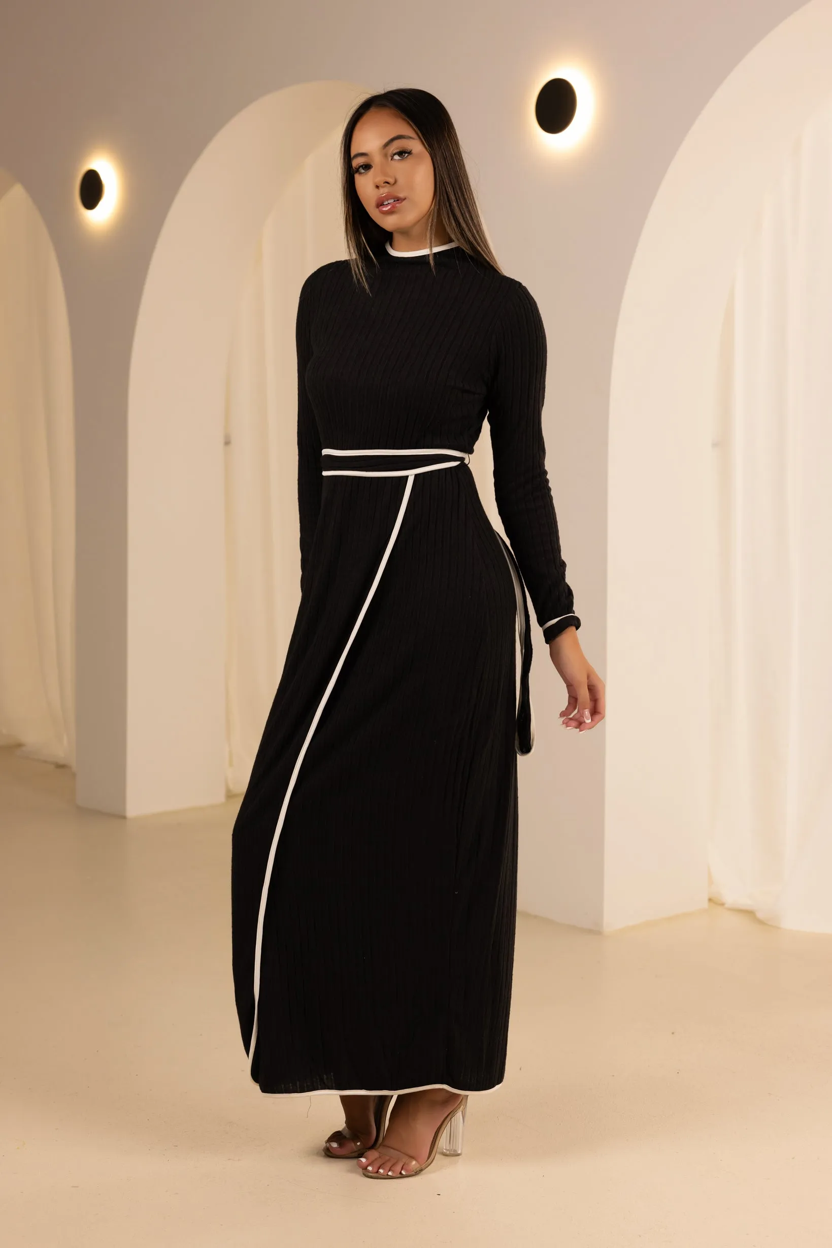 The Grand  Piping Knit Dress