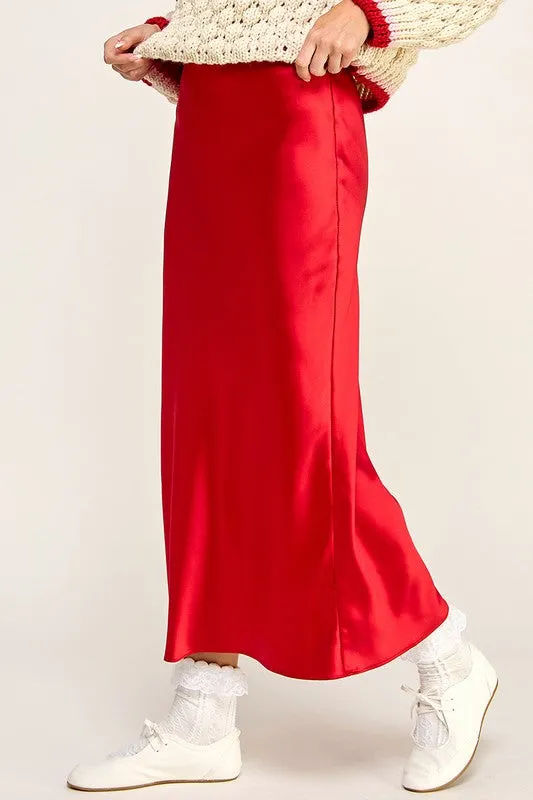 The Ninnie Midi Skirt- Red