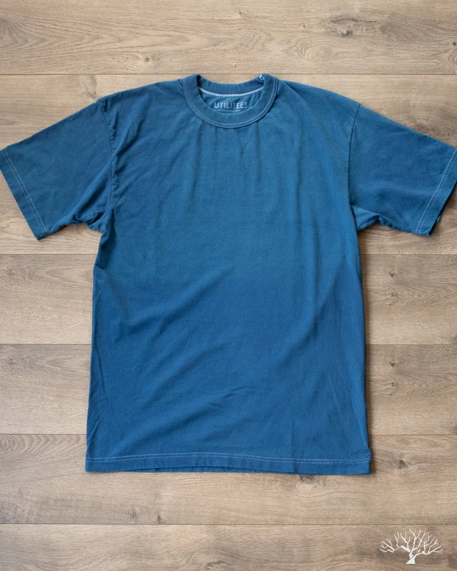 UTIL-PIND - 5.5oz Loopwheel Crew Neck T-Shirt - Pure Indigo