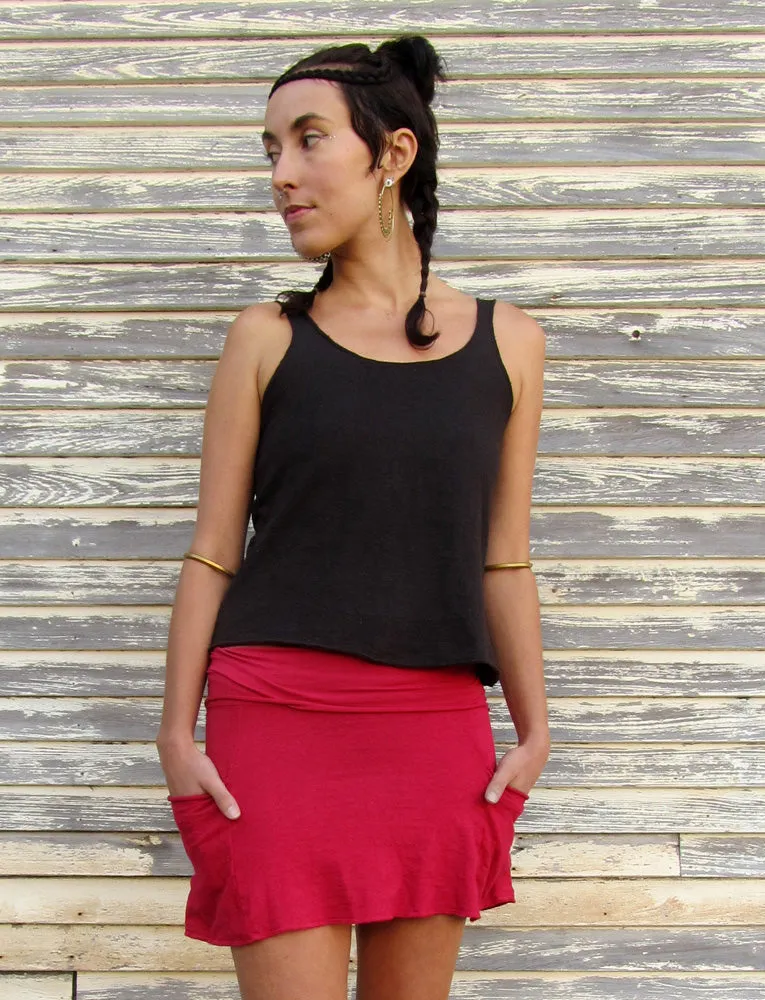 Utility Built-in Bra Tank Simplicity Cropped Shirt